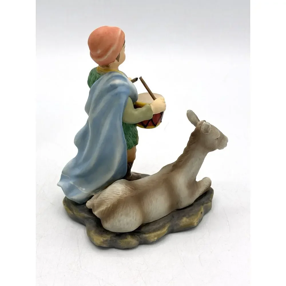 Avon Holiday Treasures Drummer Boy with Donkey Nativity Figurine 2003 NIB